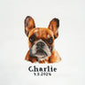 Kit de broderie au point de croix Trimits – Grand modèle : Bouledogue français, 36 x 36 cm, comprend une toile Aïda, des fils pré-triés, une aiguille, un alphabet de personnalisation et des instructions en anglais, français et allemand.