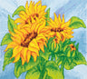 Kit de broderie au point de croix Trimits – Grand format : Tournesols, 36 x 36 cm, comprend une toile Aïda, des fils pré-triés, une aiguille, un alphabet de personnalisation et des instructions en anglais, français et allemand.