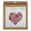 Trimits Counted Cross Stitch Kit Ð Large: Floral Heart, 36x36cm, Includes Aida Fabric, Pre-Sorted Threads, Needle, Personalizing Alphabet, Instructions in English, French, German-4