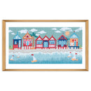 Trimits Counted Cross Stitch Kit Ð Large: Beach Huts, 36x36cm, Includes Aida Fabric, Pre-Sorted Threads, Needle, Personalizing Alphabet, Instructions in English, French, German-1