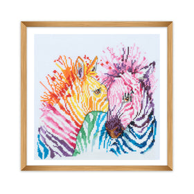 Trimits Counted Cross Stitch Kit Large: Zebras, 36x36cm, Includes Aida Fabric, Pre-Sorted Threads, Needle, Personalizing Alphabet, Inst...
