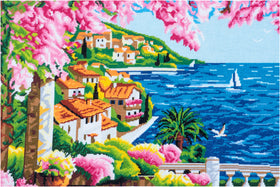 Trimits Counted Cross Stitch Kit Large: Riviera, 36x36cm, Includes Aida Fabric, Pre-Sorted Threads, Needle, Personalizing Alphabet, Ins...