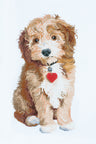 Kit de broderie au point de croix compté Trimits – Grand modèle : Chien, 36 x 36 cm, comprend une toile Aïda, des fils pré-triés, une aiguille, un alphabet de personnalisation et des instructions en anglais, français et allemand.