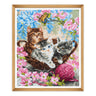 Kit de broderie au point de croix compté Trimits – Grand format : Chats, 36 x 36 cm, comprend une toile Aïda, des fils pré-triés, une aiguille, un alphabet de personnalisation et des instructions en anglais, français et allemand.