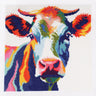 Kit de broderie au point de croix compté Trimits – Grand modèle : Vache, 36 x 36 cm, comprend une toile Aïda, des fils pré-triés, une aiguille, un alphabet de personnalisation et des instructions en anglais, français et allemand.