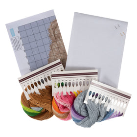 Trimits Counted Cross Stitch Kit Large: Teddy, 36x36cm, Includes Aida Fabric, Pre-Sorted Threads, Needle, Personalizing Alphabet, Instr...