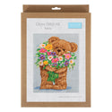 Trimits Counted Cross Stitch Kit Ð Large: Teddy, 36x36cm, Includes Aida Fabric, Pre-Sorted Threads, Needle, Personalizing Alphabet, Instructions in English, French, German