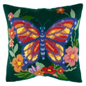 Trimits Half Stitch Tapestry Kit Ð Cushion: Flutterby, 40x40cm, Includes Pre-Printed Canvas, Acrylic Yarns, Needle, Cushion Back, Instructions in English, French, German