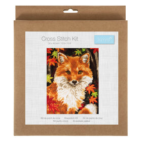 Trimits Counted Cross Stitch Kit Large: Fox, 36x36cm, Includes Aida Fabric, Pre-Sorted Threads, Needle, Personalizing Alphabet, Instruc...