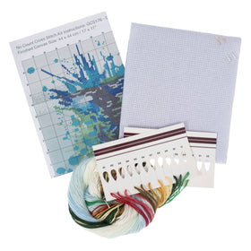 Trimits Counted Cross Stitch Kit Large: Dolphin, 36x36cm, Includes Aida Fabric, Pre-Sorted Threads, Needle, Personalizing Alphabet, Ins...