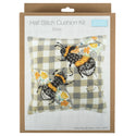 Trimits Half Stitch Tapestry Kit Ð Cushion: Bees, 40x40cm, Includes Pre-Printed Canvas, Acrylic Yarns, Needle, Cushion Back, Instructions in English, French, German