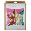 Trimits Half Stitch Tapestry Kit Ð Cushion: Shine Bright, 40x40cm, Includes Pre-Printed Canvas, Acrylic Yarns, Needle, Cushion Back, Instructions in English, French, German