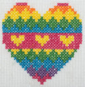 Trimits Counted Cross Stitch Kit Ð Heart, 6-Count Binca Fabric, Includes Pre-Sorted Threads, Needle, Instructions in English, French, German