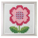 Trimits Counted Cross Stitch Kit Ð Flower, 6-Count Binca Fabric, Includes Pre-Sorted Threads, Needle, Instructions in English, French, German-1