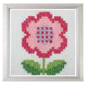 Kit de broderie au point de croix Trimits - Fleur, toile Binca 6 fils/cm, fils pré-triés, aiguille et instructions en anglais, français et allemand inclus.
