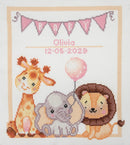 Trimits Counted Cross Stitch Kit Ð Large: Baby, 36x36cm, Includes Aida Fabric, Pre-Sorted Threads, Needle, Personalizing Alphabet, Instructions in English, French, German-2