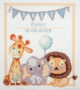 Trimits Counted Cross Stitch Kit Large: Baby, 36x36cm, Includes Aida Fabric, Pre-Sorted Threads, Needle, Personalizing Alphabet, Instru...