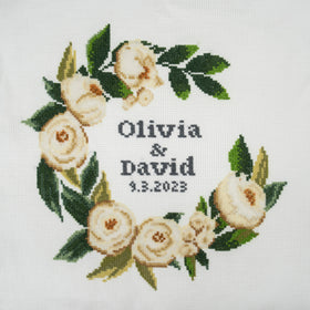 Trimits Counted Cross Stitch Kit Large: Celebration Wreath, 36x36cm, Includes Aida Fabric, Pre-Sorted Threads, Needle, Personalizing Al...