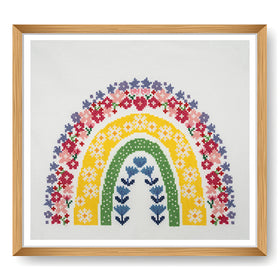 Trimits Counted Cross Stitch Kit Large: Rainbow, 36x36cm, Includes Aida Fabric, Pre-Sorted Threads, Needle, Personalizing Alphabet, Ins...