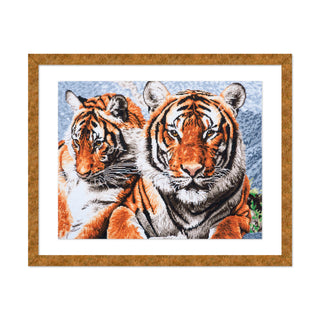 Trimits Printed Cross Stitch Kit Ð Extra Large: Tiger, 14-Count Aida Fabric, Includes Pre-Sorted Threads, Needle, Instructions in EN, FR, DE, ES, IT, NL