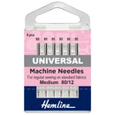 Hemline Sewing Machine Needles: Universal: Medium 80(12): 6 Pieces-1