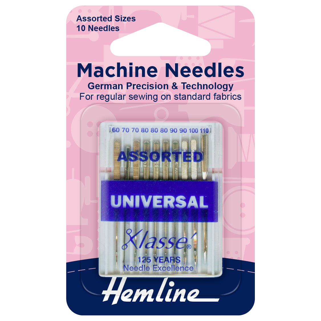 Hemline Sewing Machine Needles: Universal: Assorted: 10 Pieces