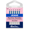 Aiguilles pour machine à coudre Hemline : Jeans : Épais et variés : 6 pièces