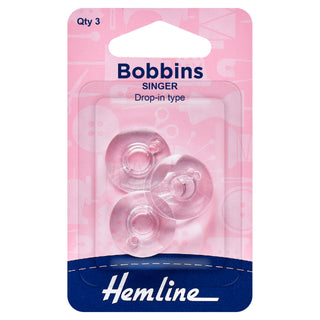 Hemline Plastic Bobbin: Singer, Class 66k