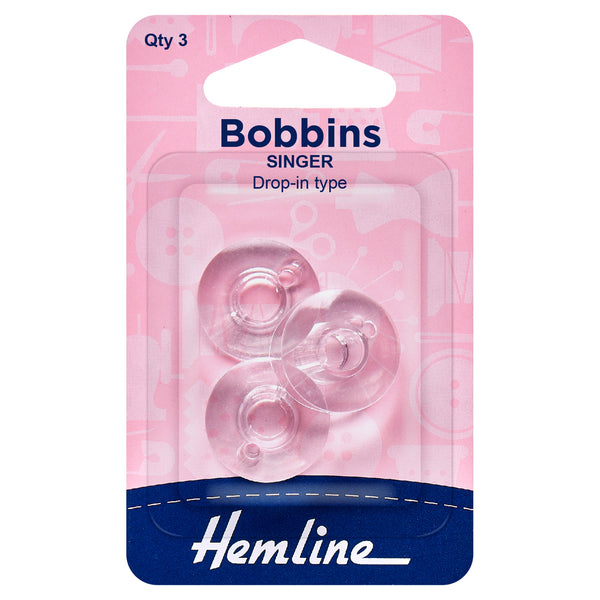 Hemline Plastic Bobbin: Singer, Class 66k