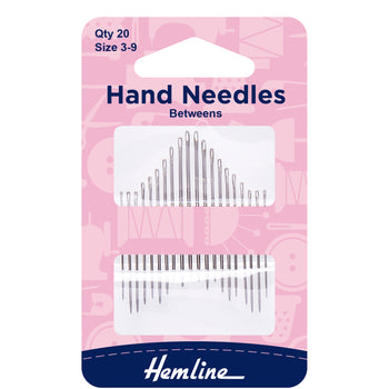 Hemline Hand Sewing Needles: Betweens/Quilting: Size 3-9: 16 Pieces