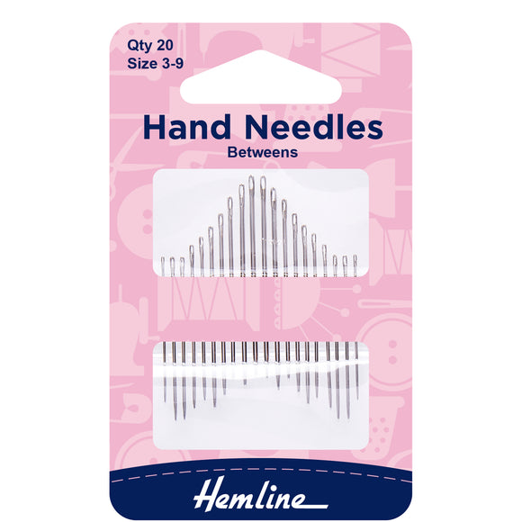 Hemline Hand Sewing Needles: Betweens/Quilting: Size 3-9: 16 Pieces