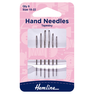 Hemline Hand Sewing Needles: Tapestry: 6 Pieces