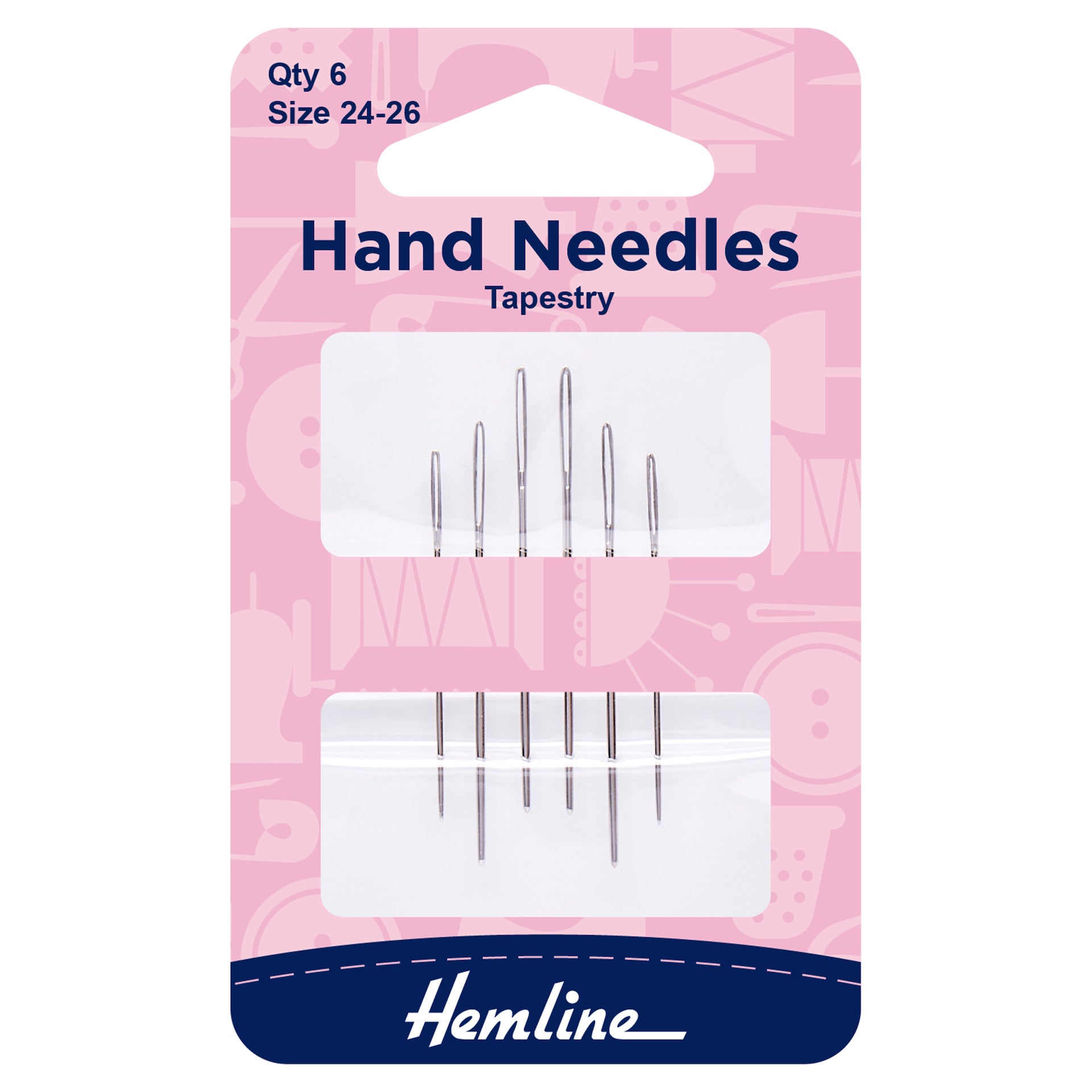 Hemline Hand Sewing Needles: Tapestry: 6 Pieces - 0