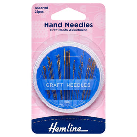 Hemline Hand Sewing Needles: Craft Assortment: Compact: 25 Pieces - Hand-Sewing Needles
