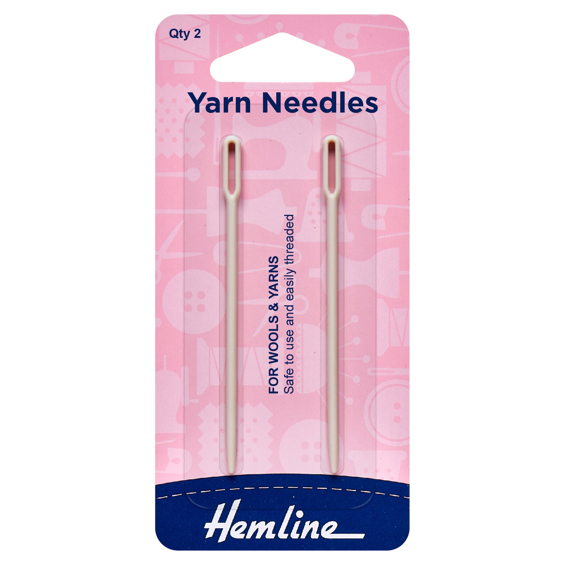 Hemline Hand Sewing Needles: Wool & Yarn: Plastic: 2 Pieces