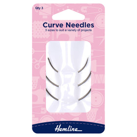 Hemline Hand Sewing Needles: Curved Set: 3 Pieces - Hand-Sewing Needles