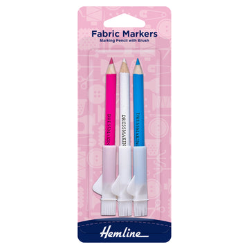 Hemline Dressmakers Pencils with Brush: 3 Colours