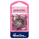 Hemline Hooks and Eyes: Nickel: Size 9: 10 Sets-1