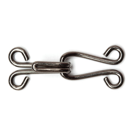 Hemline Hooks and Eyes: Nickel: Size 9: 10 Sets - 0