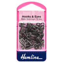 Hemline Hooks and Eyes: Nickel: Size 9: 10 Sets-1