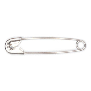 Hemline Safety Pins: 27mm: Nickel: 36 Pieces