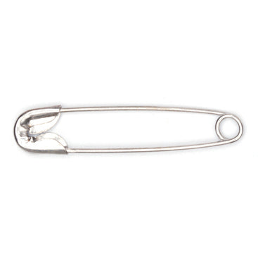 Hemline Safety Pins: 27mm: Nickel: 36 Pieces