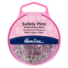 Hemline Safety Pins: 38mm: Nickel: 24 Pieces