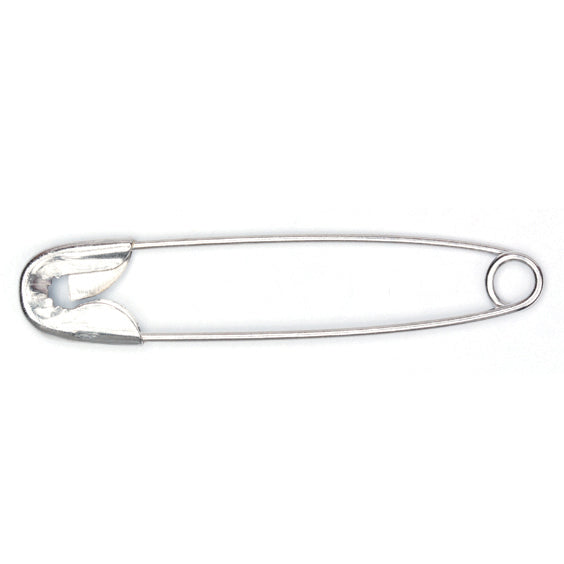 Hemline Safety Pins: 46mm: Nickel: 18 Pieces