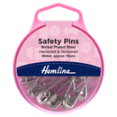 Hemline Safety Pins: 46mm: Nickel: 18 Pieces-1