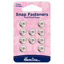 Hemline Snap Fasteners: Sew-on: Nickel: 11mm: Pack of 10-1