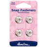 Boutons-pression pour ourlet : à coudre : nickel : 15 mm : lot de 4