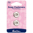 Hemline Snap Fasteners: Sew-on: Nickel: 18mm: Pack of 2-1