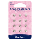 Hemline Snap Fasteners: Sew-on: Nickel: 6mm: Pack of 12-1