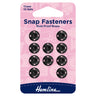 Boutons-pression pour ourlets : à coudre : noirs : 11 mm : lot de 10
